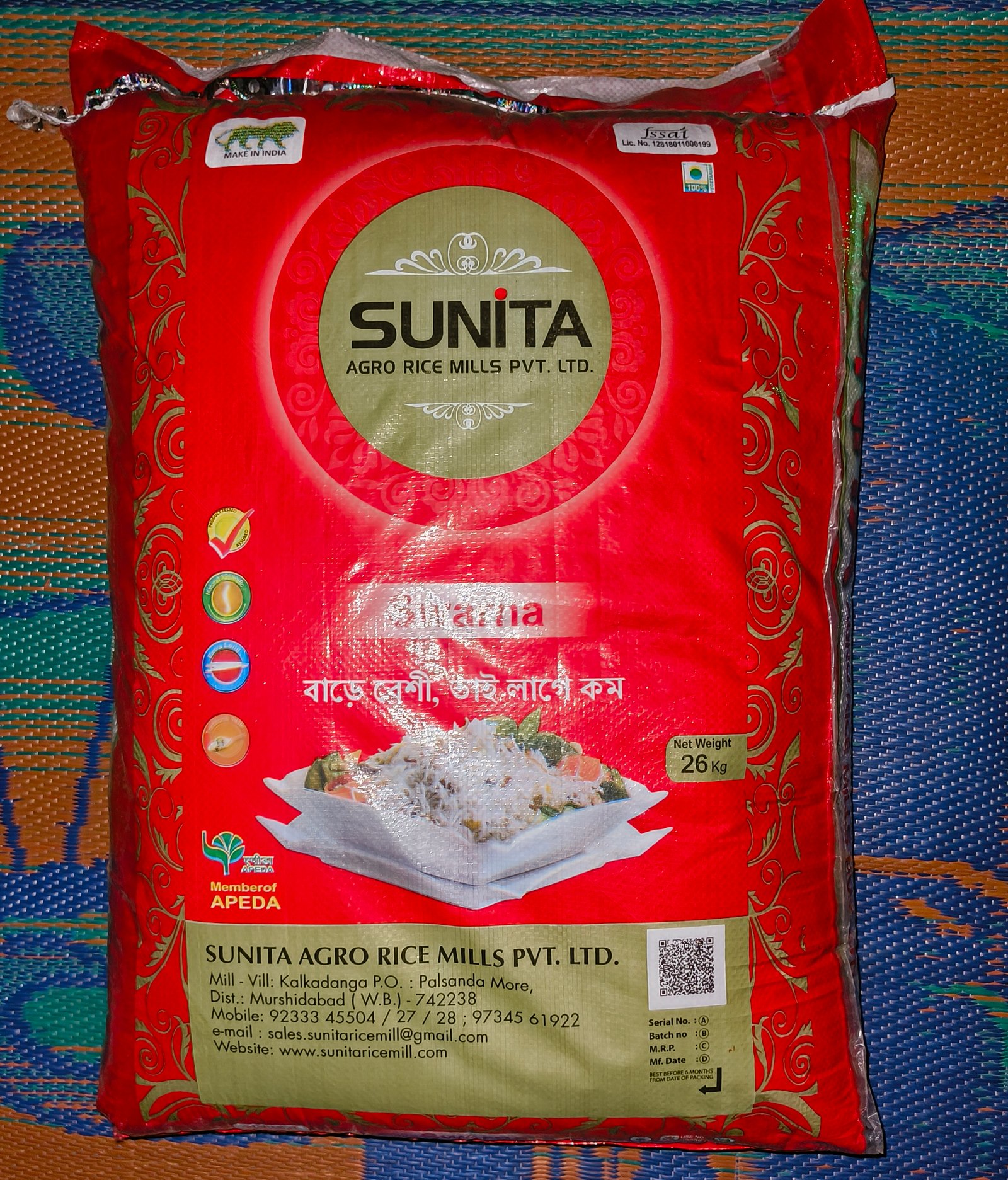 Sunita Sarna Rice 26kg Bag